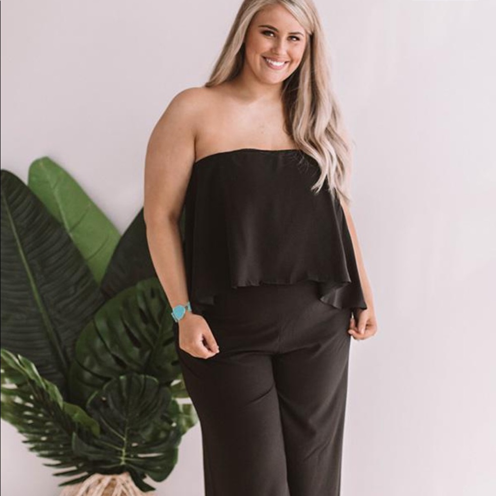 Strapless Jumpsuit in black